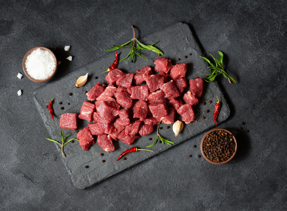 Diced beef